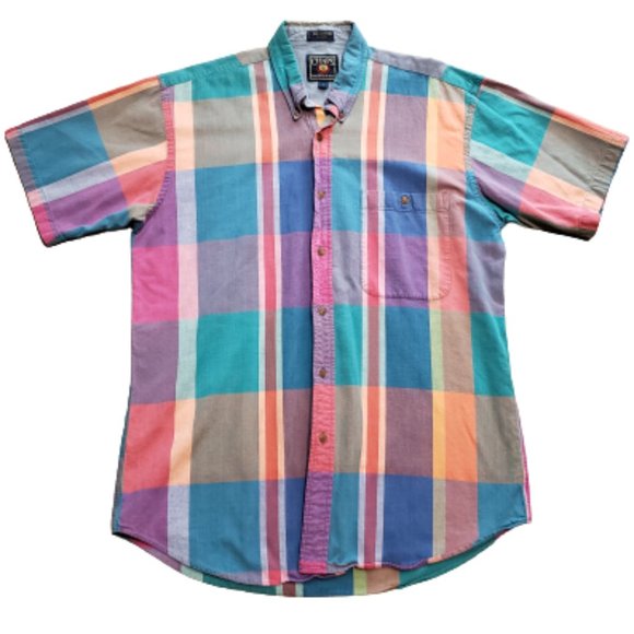 Chaps Ralph Lauren Other - Chaps Ralph Lauren Colorblock Plaid Button Up Shirt | Men's Large L Multi-color